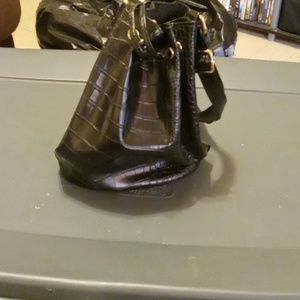 Black bucket purse